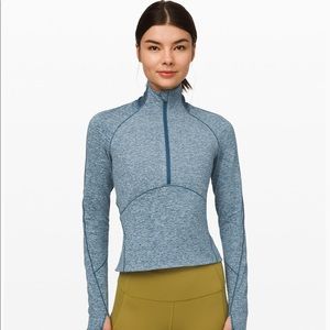 Lululemon always alert 1/2 zip jacket top blue 4